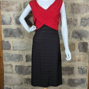 Scarlett Nite Woman's 8 Dress Tiered Red Black Bodycon Party Sleeveless